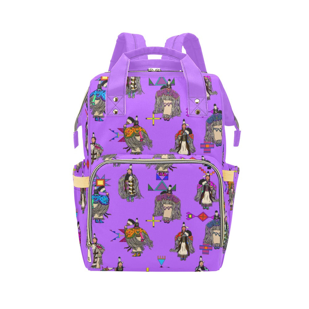 Women's Tradish Dancers Purple Multi-Function Diaper Backpack/Diaper Bag