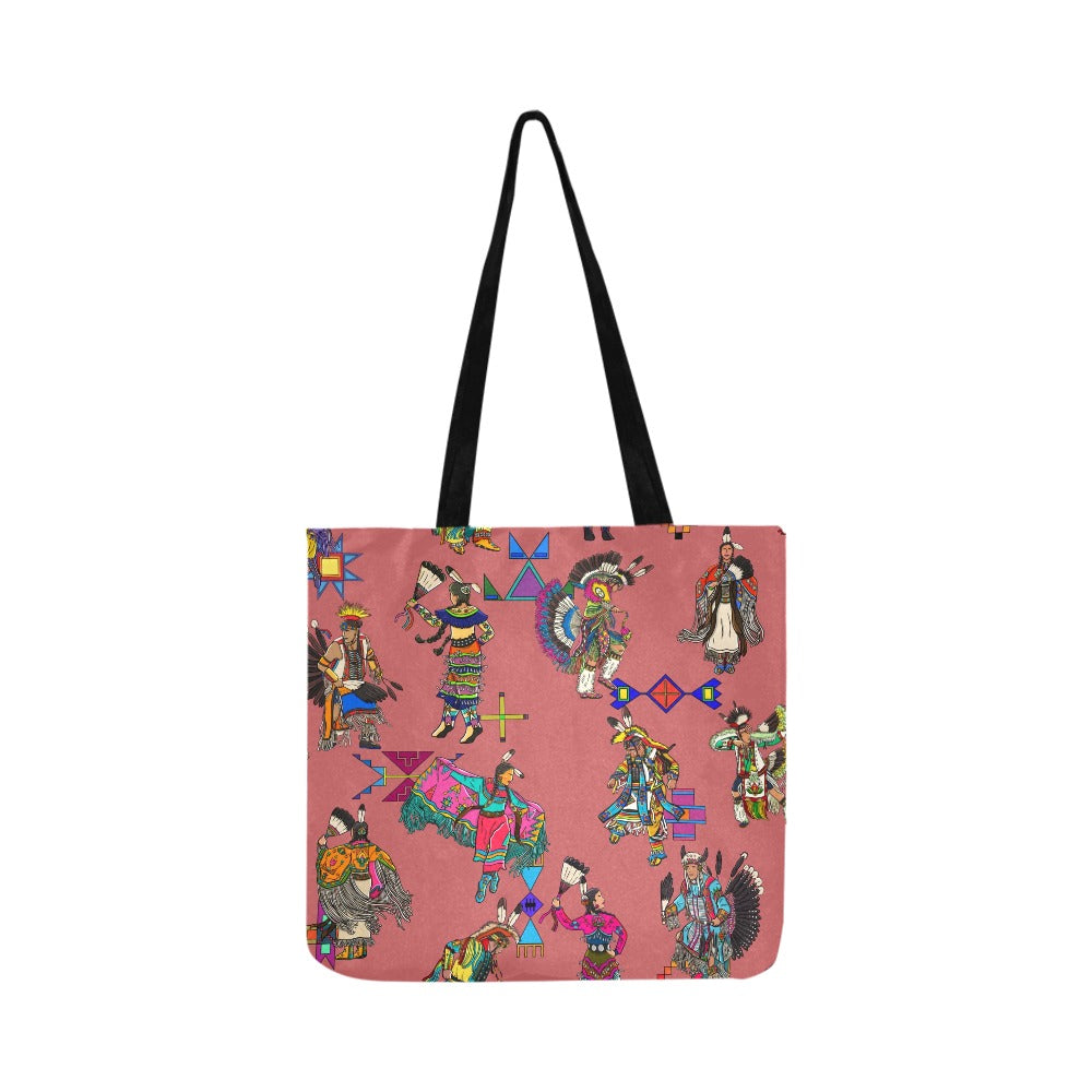 Grand Entry Dancers Terra Cotta Reusable Shopping Bag (Two sides)
