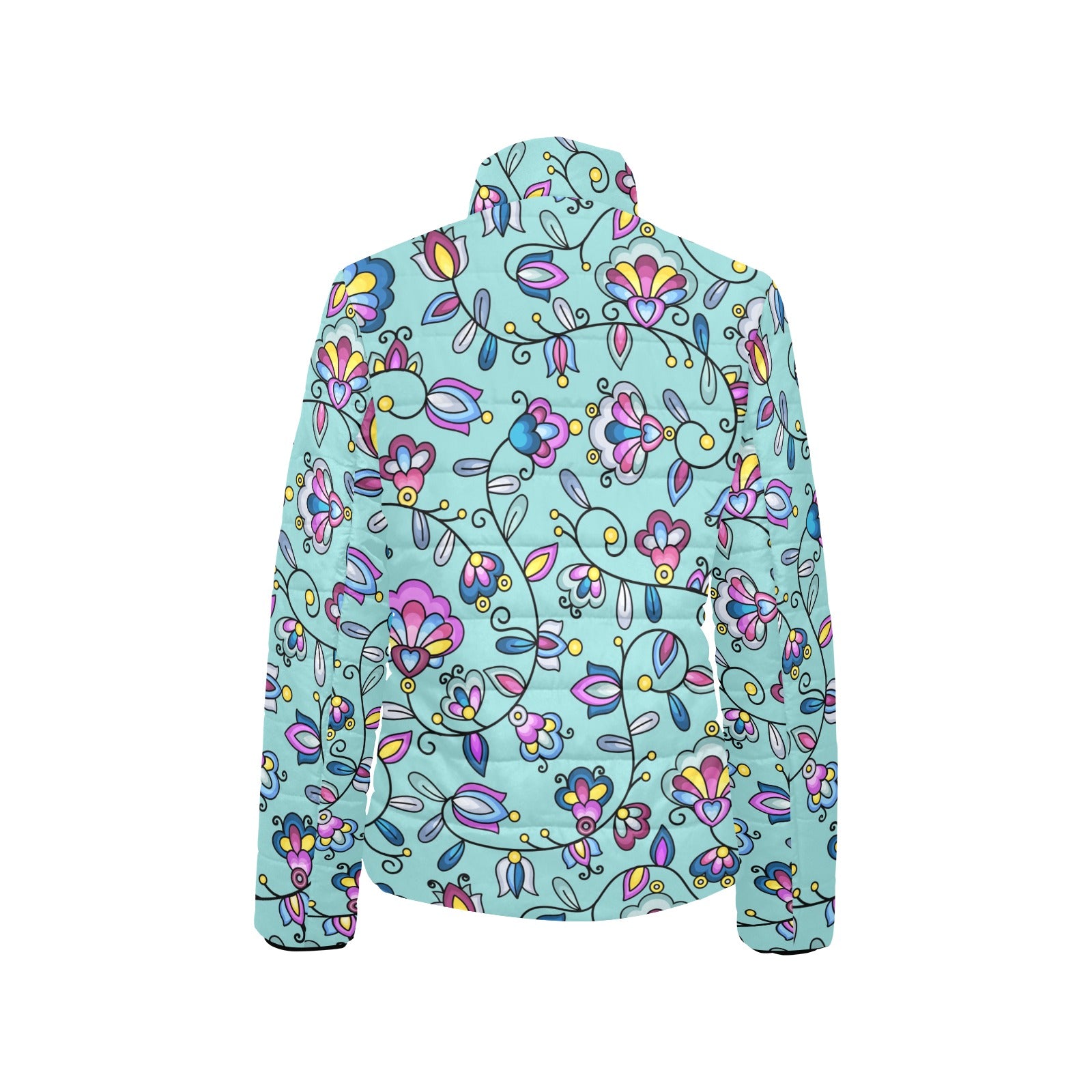Autumn Bundle Blessing Turquoise Women's Stand Collar Padded Jacket