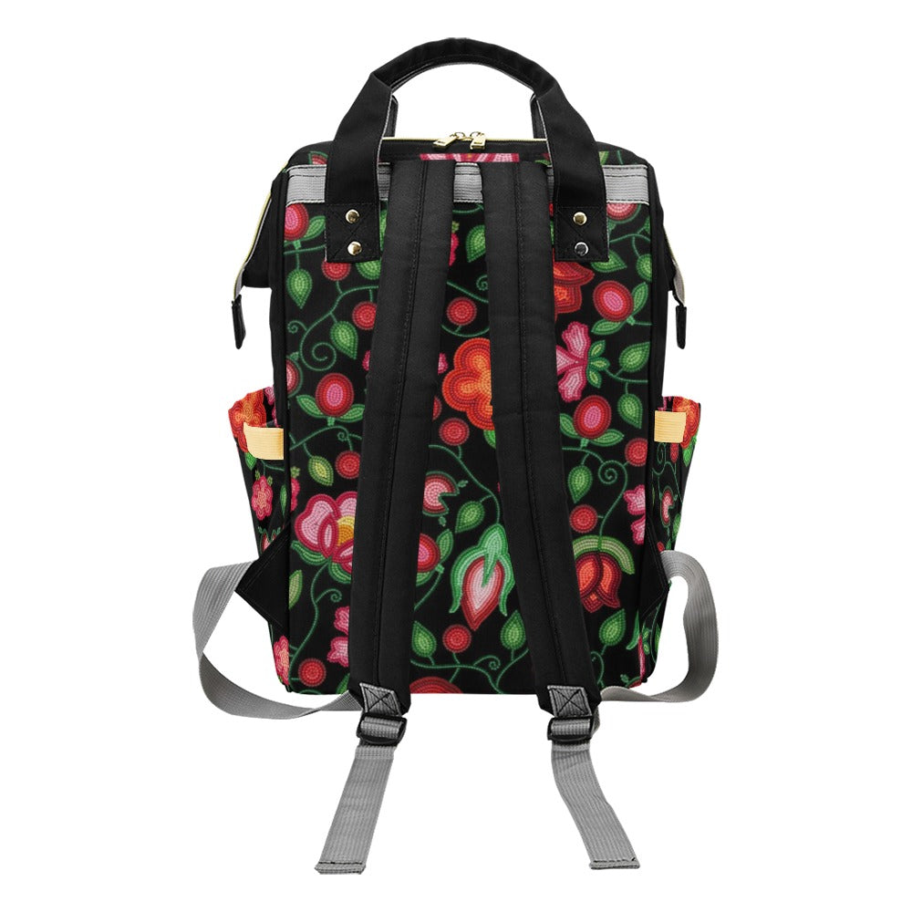 Rose Reverie Black Multi-Function Diaper Backpack/Diaper Bag