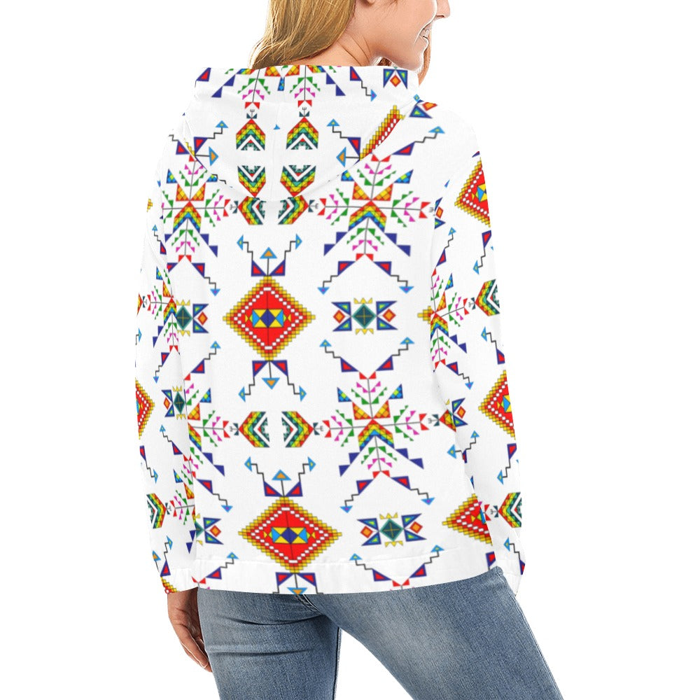 Buffalo Jump White Hoodie for Women (USA Size)