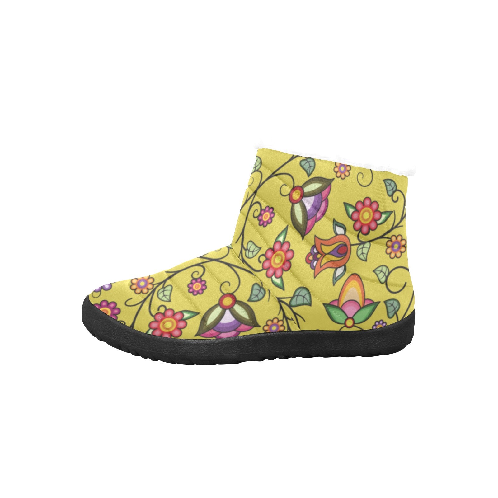 Heartbeat Petals Yellow Women's Padded Winter Boot