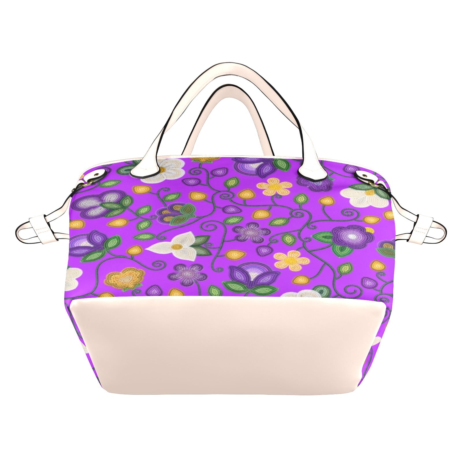 Midnight Moss Bloom Purple Clover Canvas Tote Bag