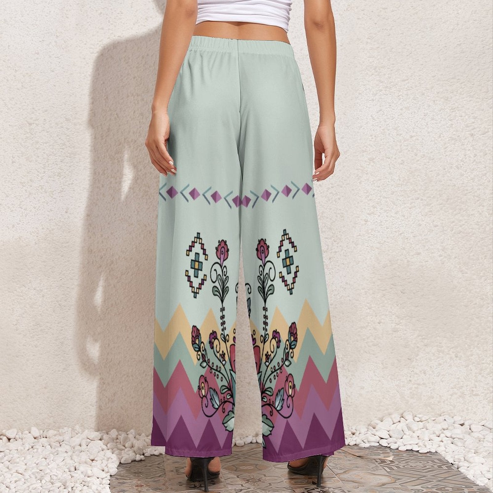 Sunset Berry Bloom Ribbon Pant