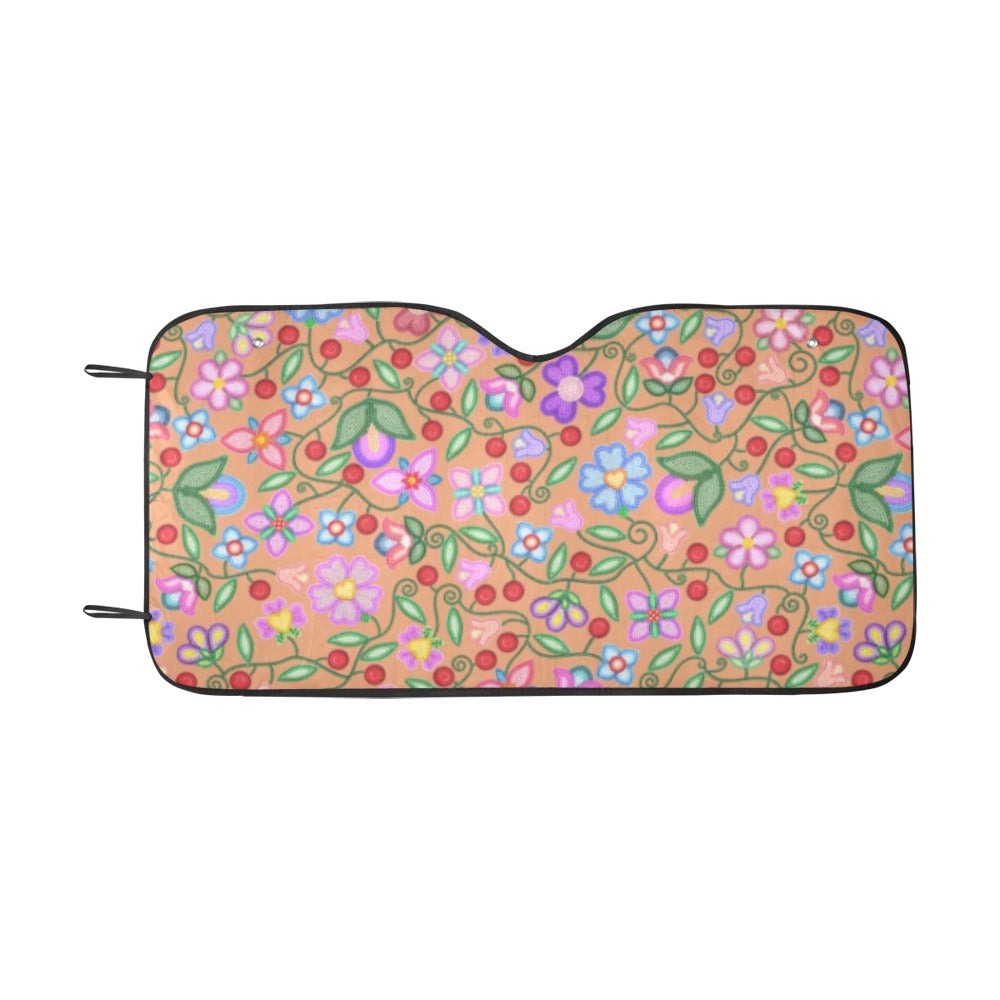 Petal Harmony Terracotta fabric Car Sun Shade 55"x30"