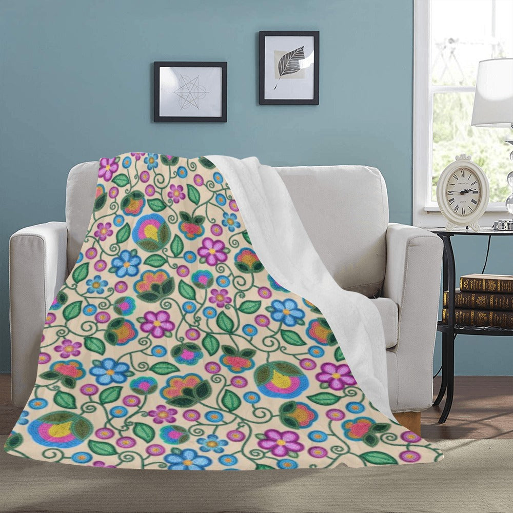 Turquoise Sunbeam Cream Ultra-Soft Micro Fleece Blanket 60"x80"