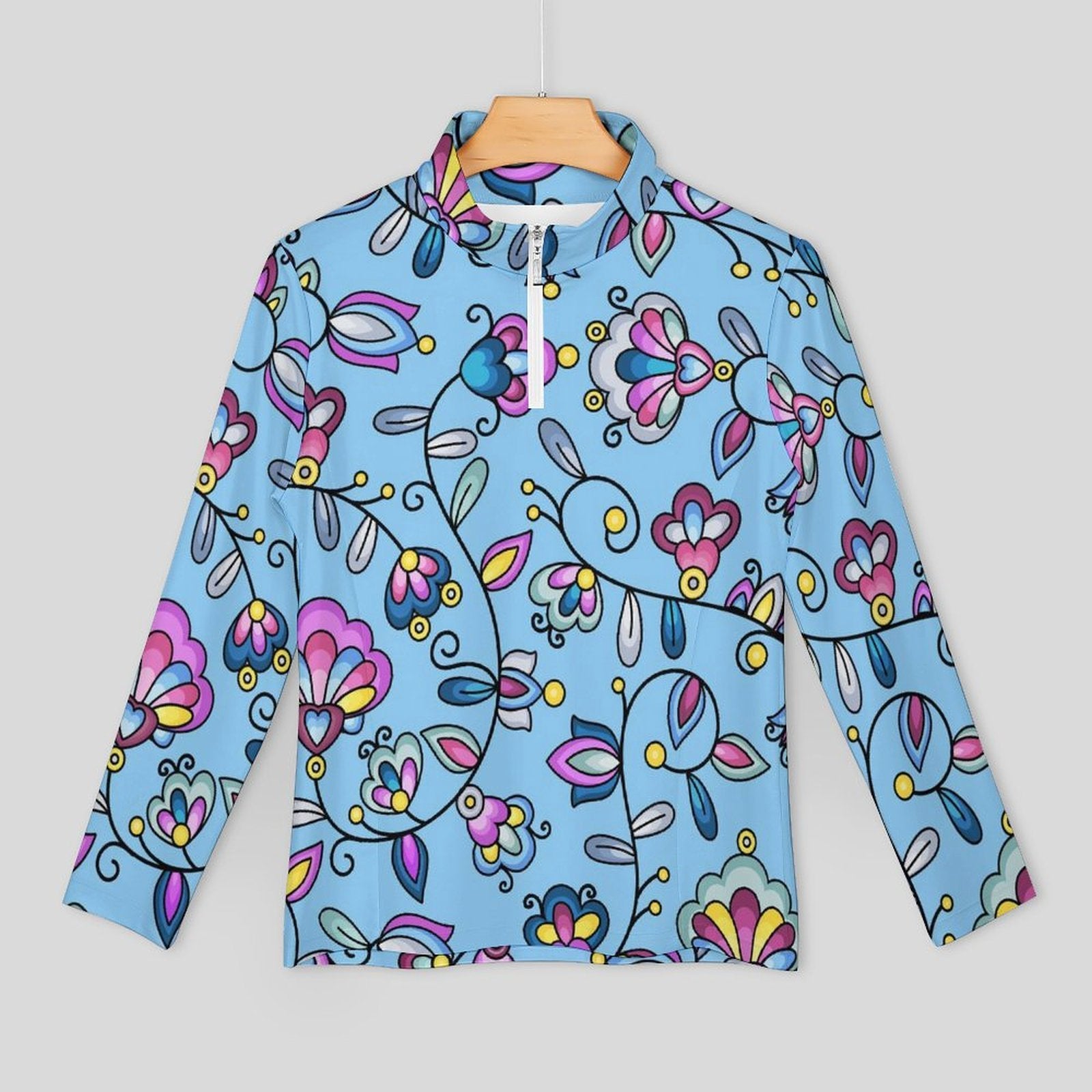 Autumn Bundle Blessing Blue Long Sleeve Yoga Shirt