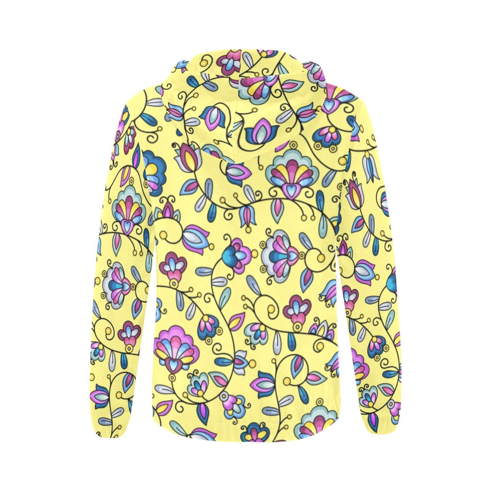 Autumn Bundle Blessing Yellow Full Zip Hoodie for Women