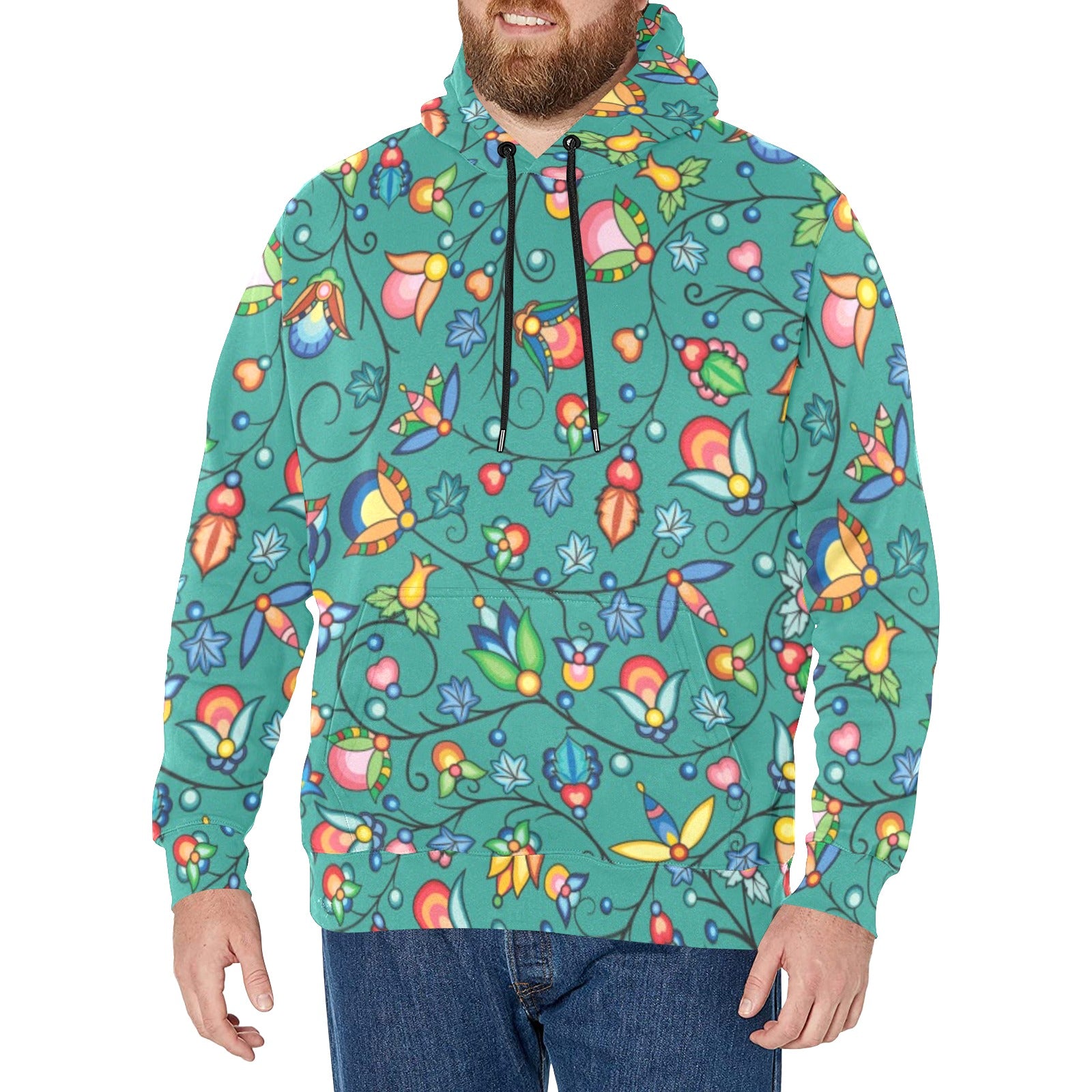 Prairie Plains Spirit Afternoon Sky Men's Long Sleeve Fleece Hoodie