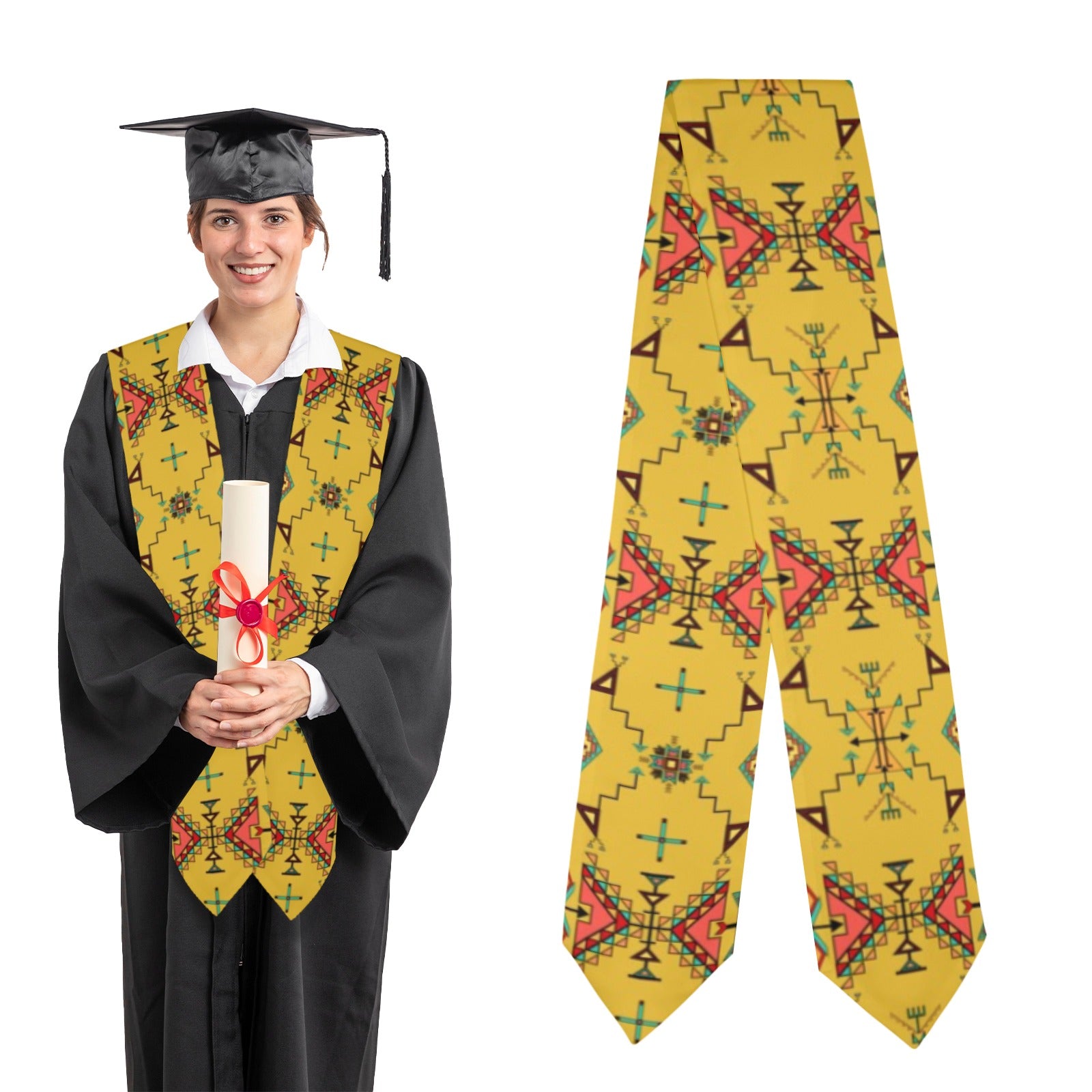 Thunder Flight Yellow Graduation Stole