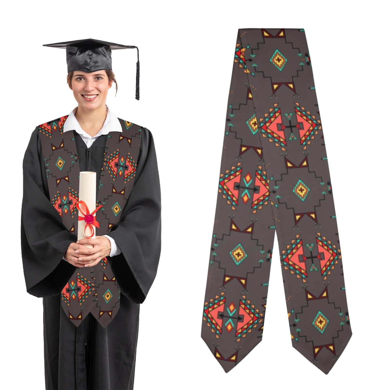 Thunder Flight Gray Graduation Stole