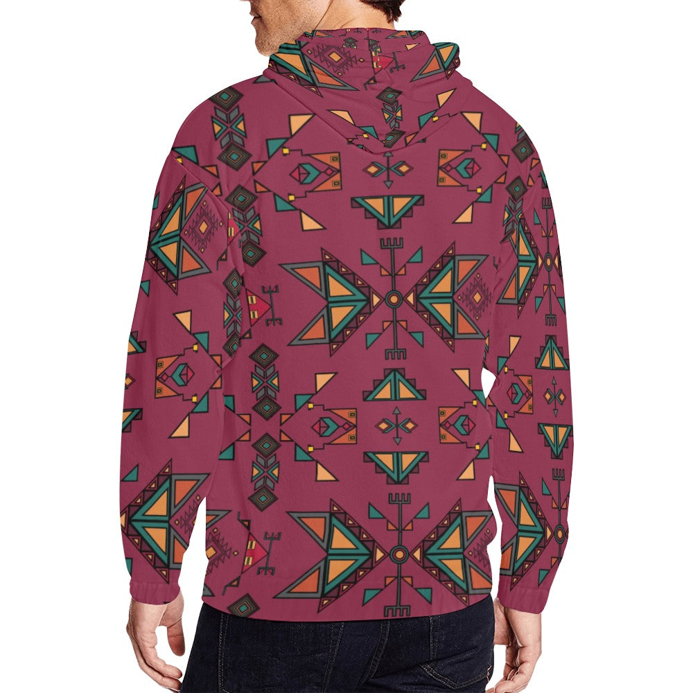 Arrow Dawn Maroon Men's Zipper Hoodie