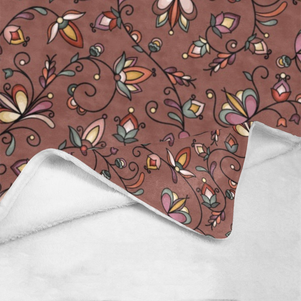 Burnt Sky Petals Brown Ultra-Soft Micro Fleece Blanket 60"x80"