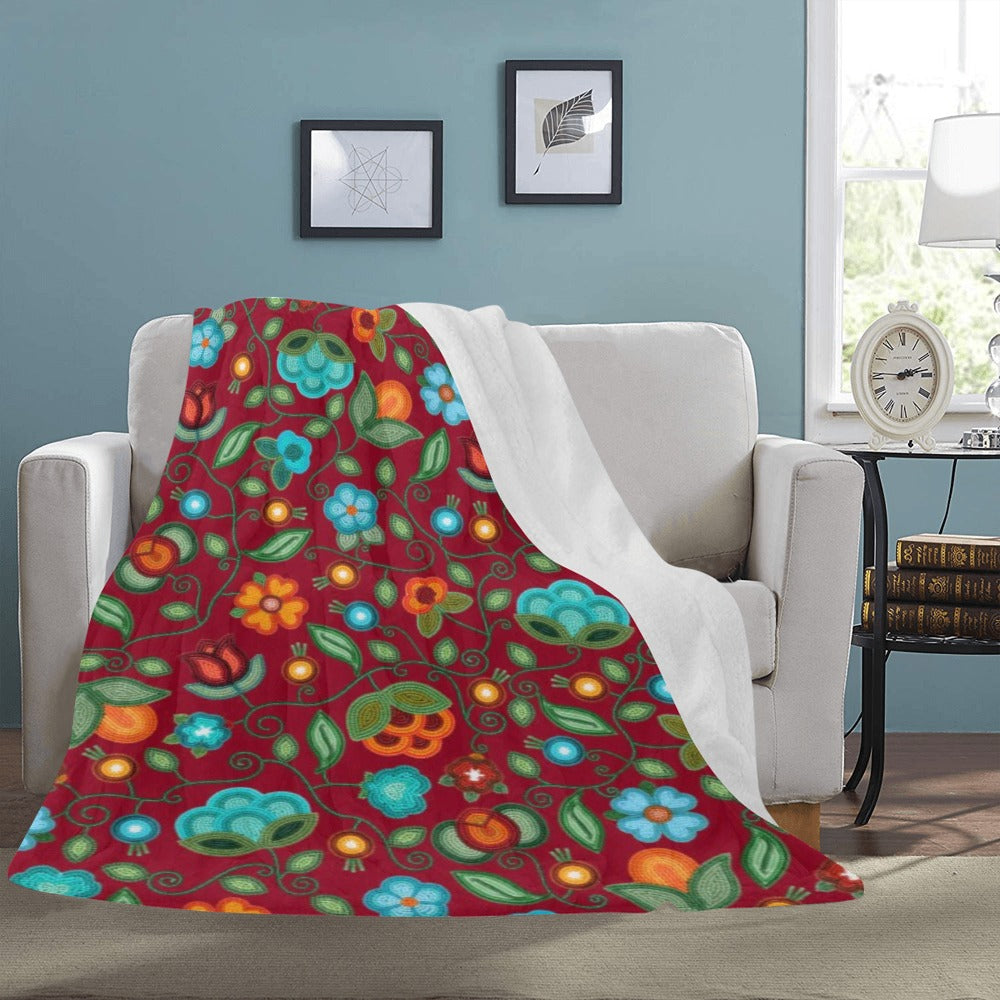Prairie Fire Petals Red Ultra-Soft Micro Fleece Blanket 60"x80"