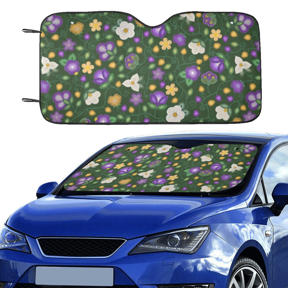 Midnight Moss Bloom Forest Car Sun Shade 55"x30"