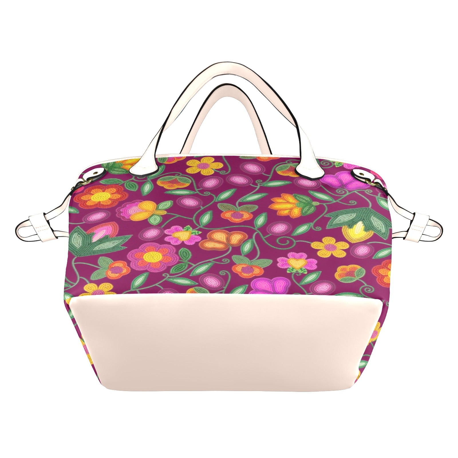 Boreal Bounty Dark Magenta Clover Canvas Tote Bag