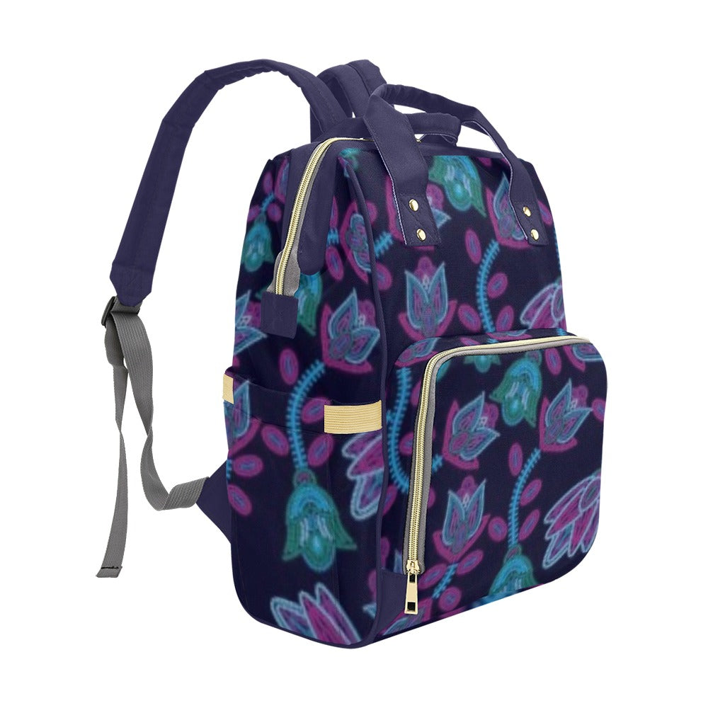 Beaded Blue Nouveau Multi-Function Diaper Backpack/Diaper Bag