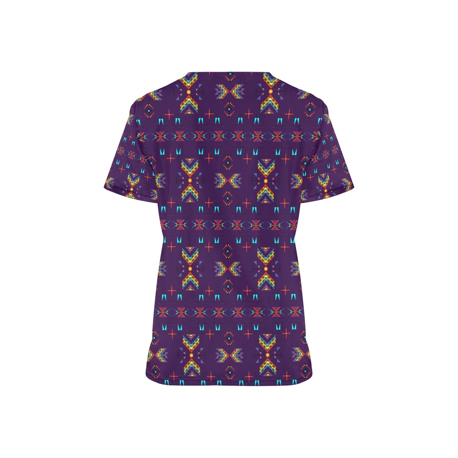 Rainy Chief Rainbow Dark Purple Scrub Top