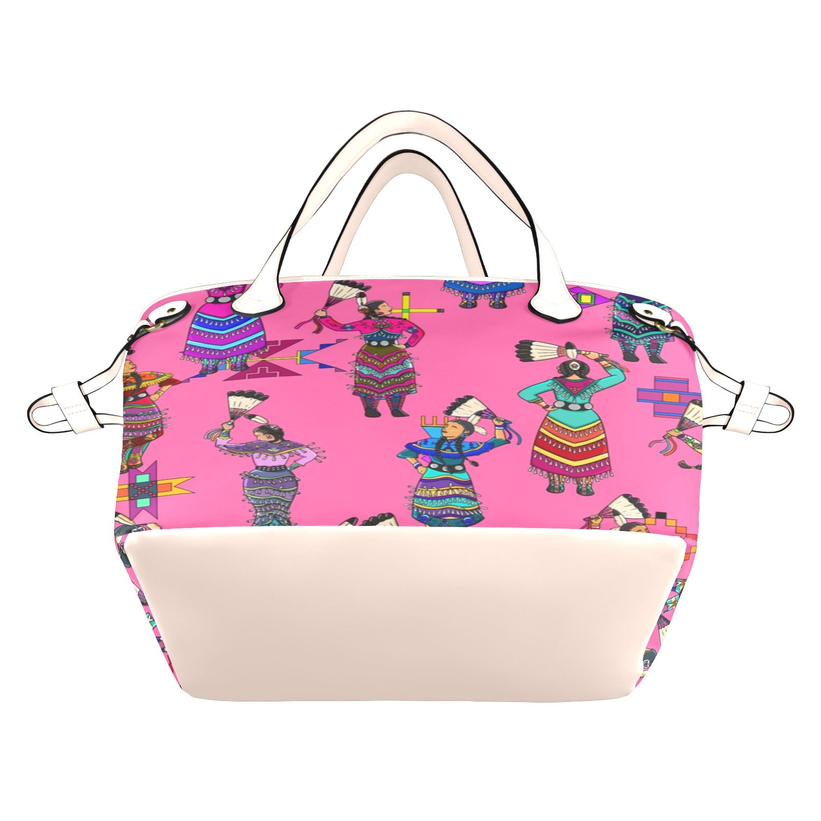 Women's Jingle Dancers Pink Clover Canvas Tote Bag