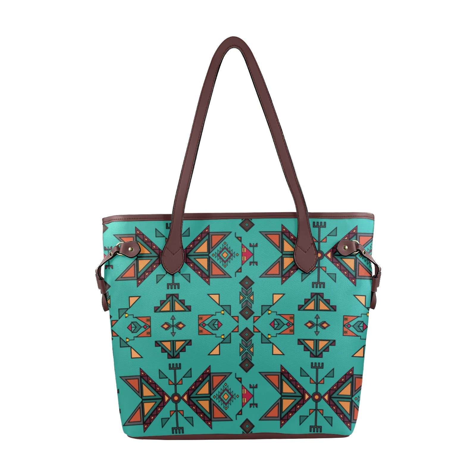 Arrow Dawn Turquoise Clover Canvas Tote Bag