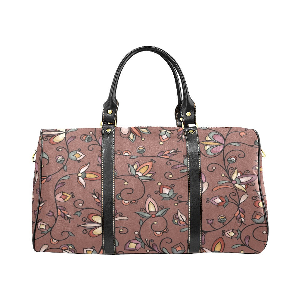 Burnt Sky Petals Brown Waterproof Travel Bag/Small