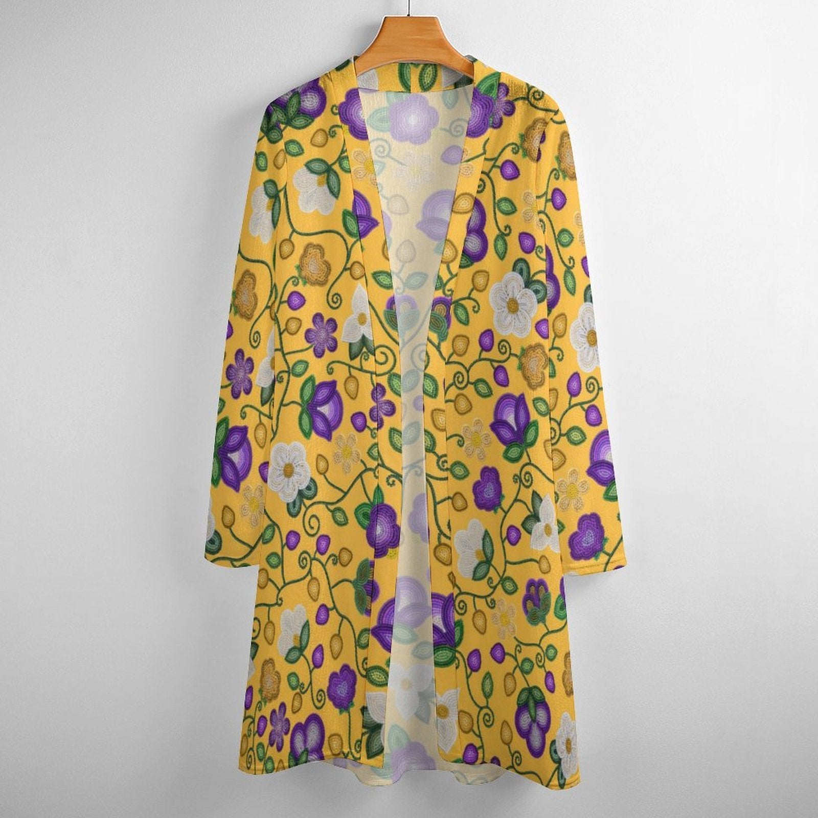 Midnight Moss Bloom Yellow Cardigan