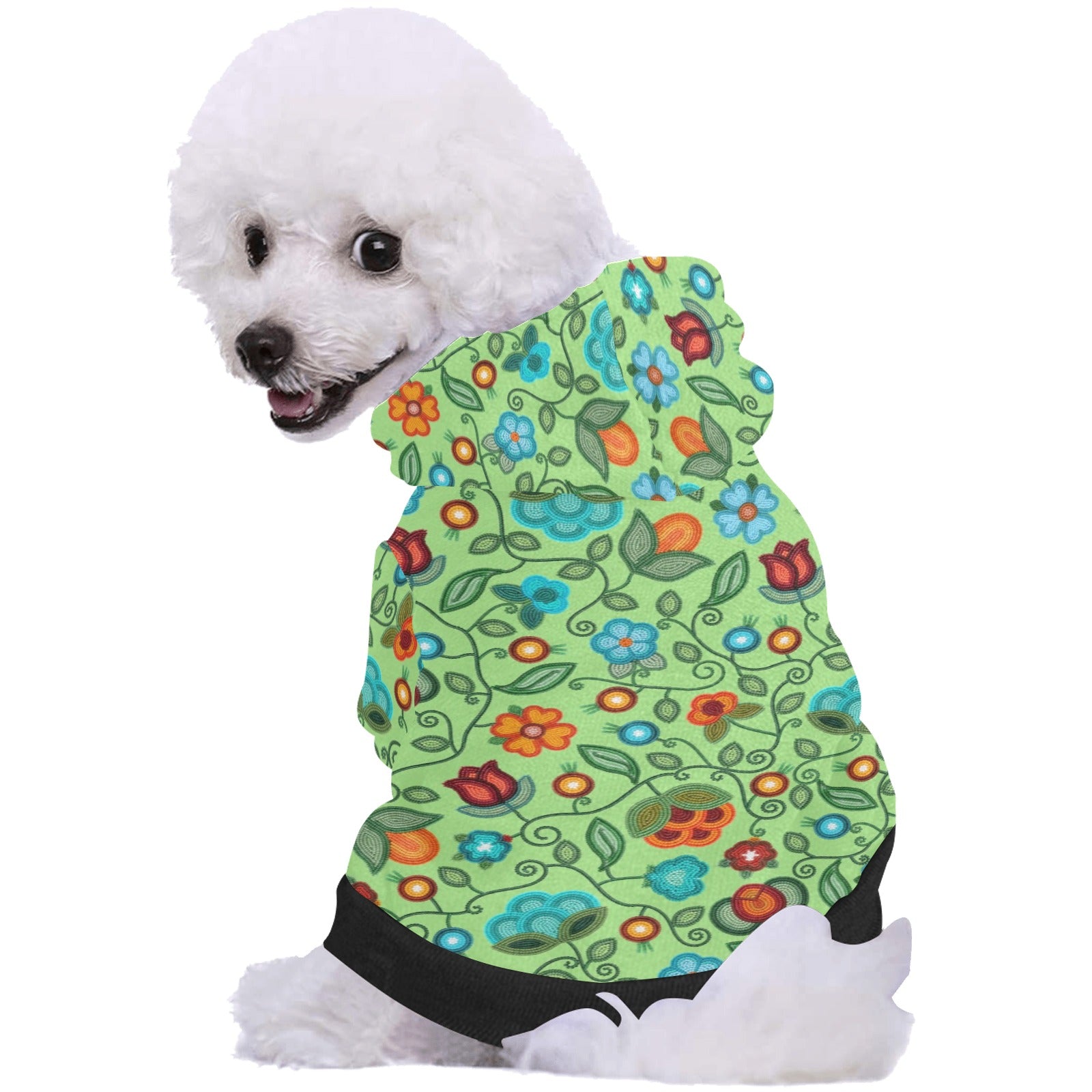 Prairie Fire Petals Sage Pet Dog Hoodie