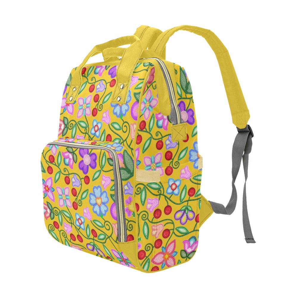 Petal Harmony Ochre Multi-Function Diaper Backpack/Diaper Bag