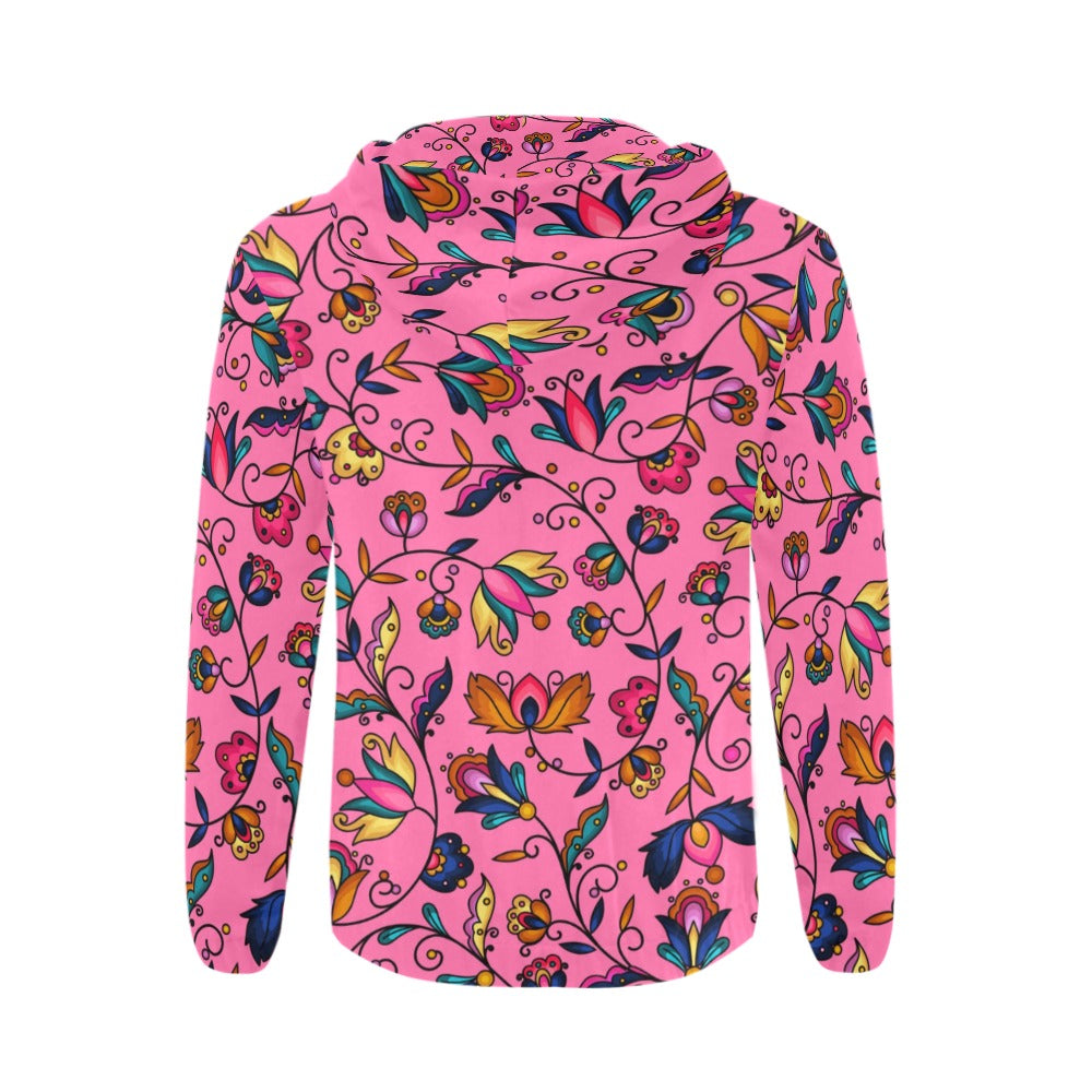 Copper Prairie Petals Pink Men's Zipper Hoodie