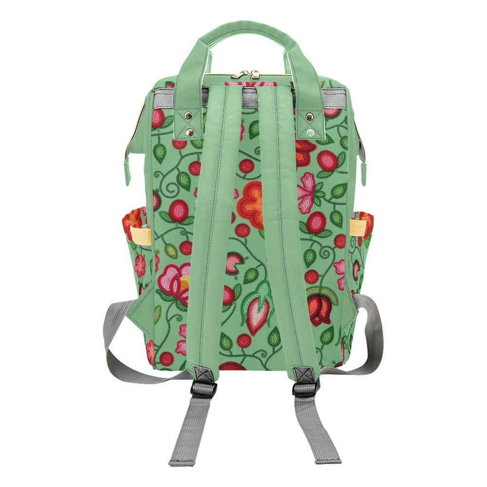Rose Reverie Green Multi-Function Diaper Backpack/Diaper Bag