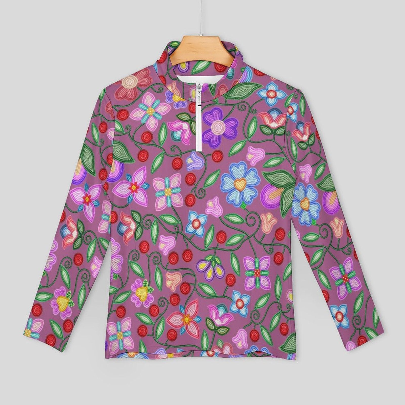 Petal Harmony Dusty Rose Long Sleeve Yoga Shirt