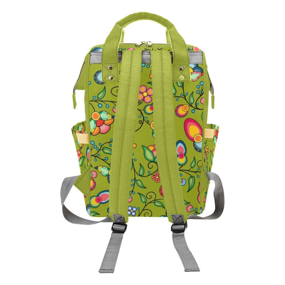 Floral Bounty Sweetgrass Multi-Function Diaper Backpack/Diaper Bag