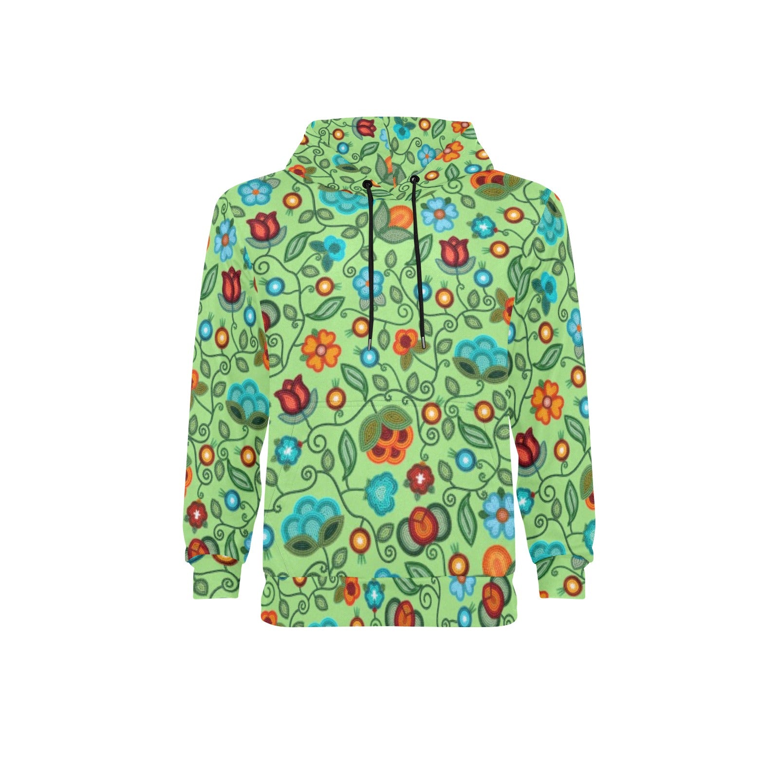 Prairie Fire Petals Sage Men's Long Sleeve Fleece Hoodie