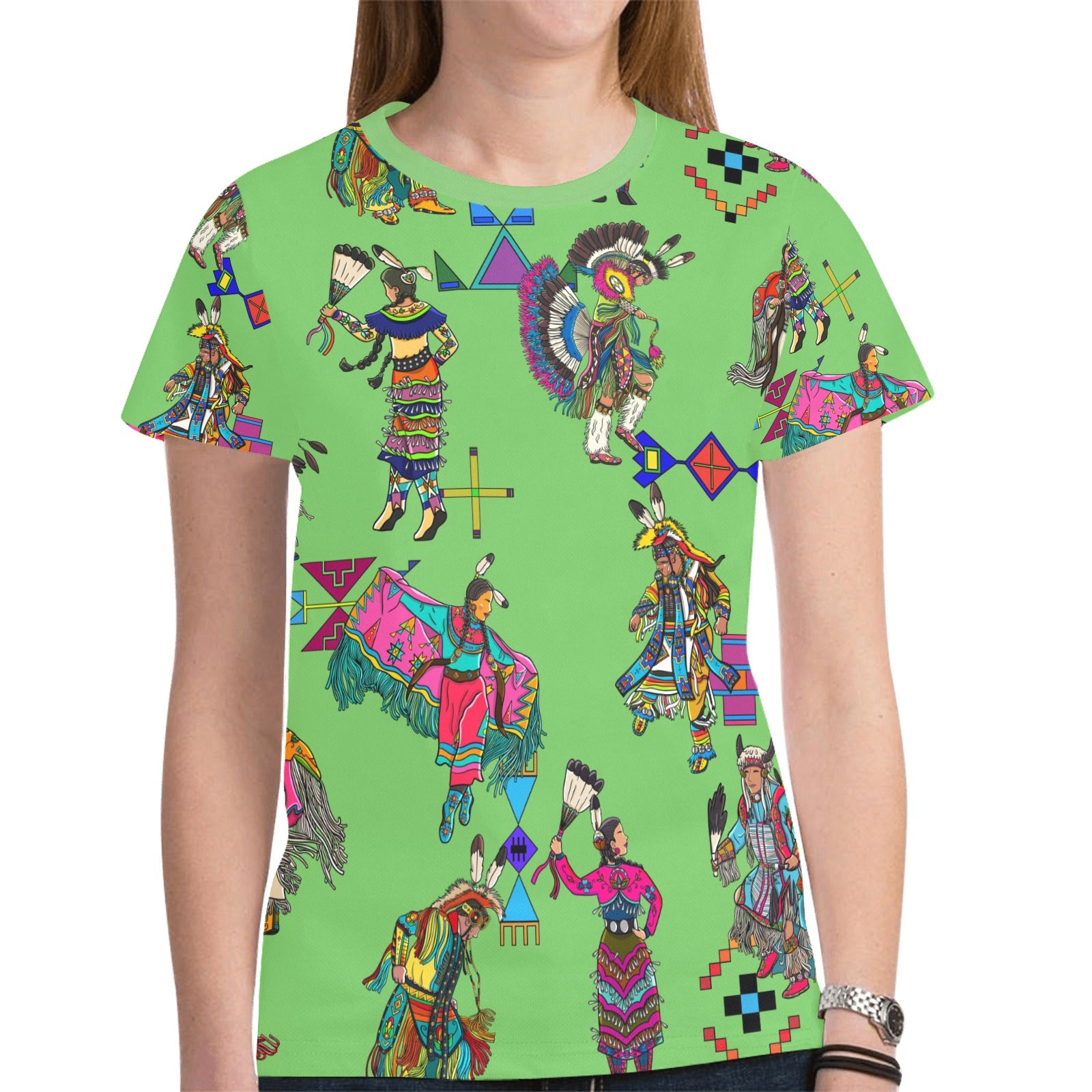 Grand Entry Dancers Grass T-shirt for Women