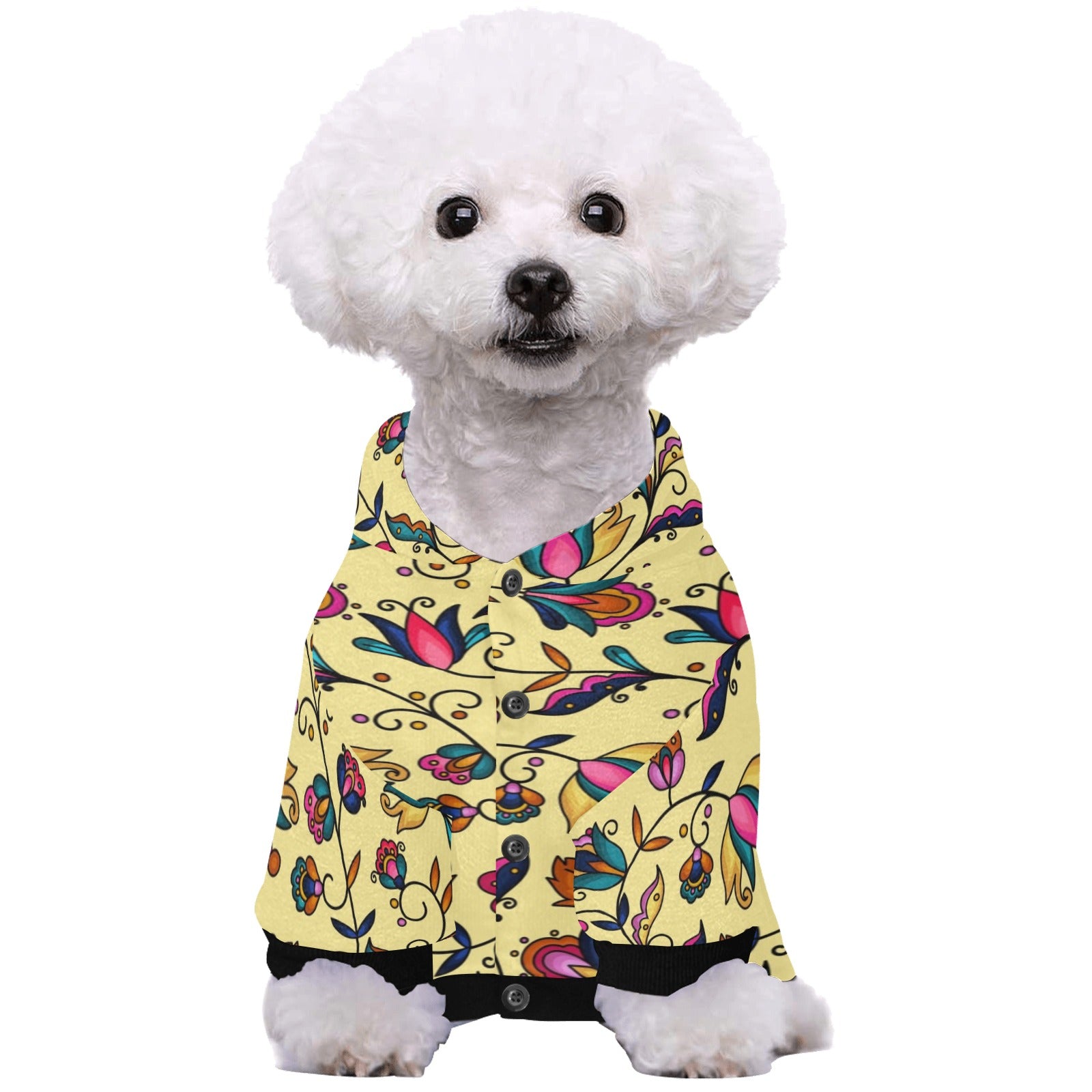Copper Prairie Petals Yellow Pet Dog Hoodie