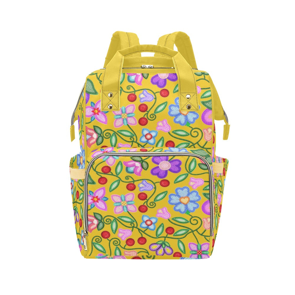 Petal Harmony Ochre Multi-Function Diaper Backpack/Diaper Bag