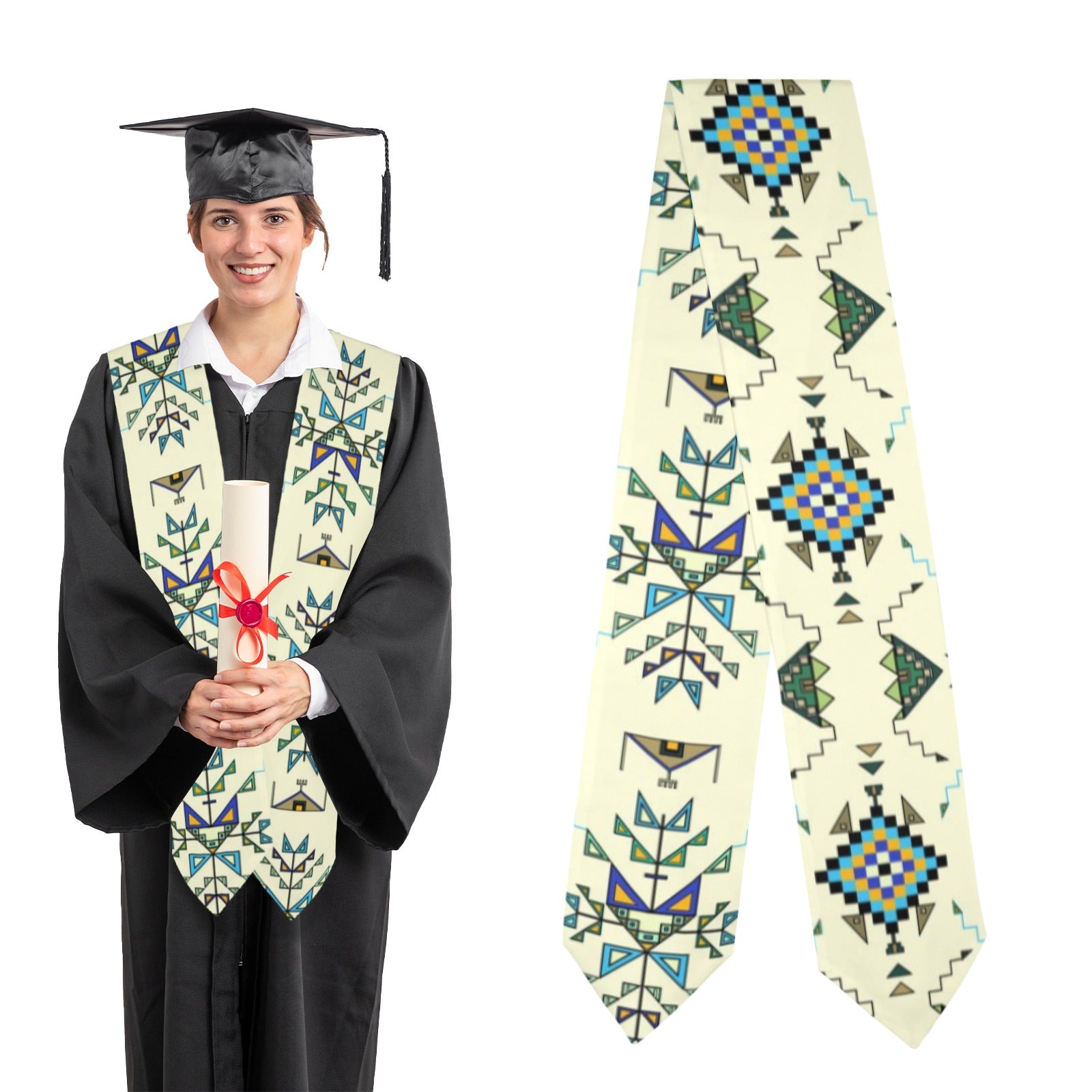 Bear Shield Cream Graduation Stole