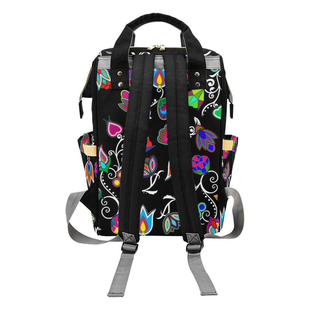 Indigenous Paisley Black Multi-Function Diaper Backpack