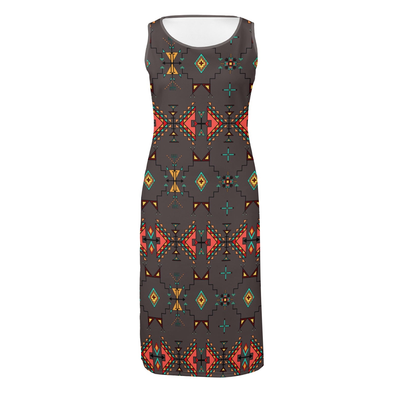 Thunder Flight Gray Phaedra Sleeveless Open Fork Long Dress