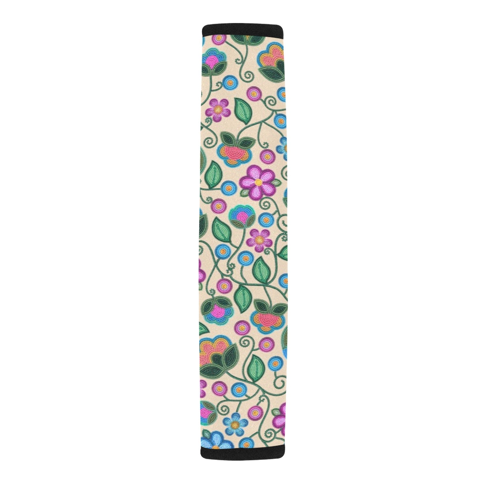 Turquoise Sunbeam Cream Car Seat Belt Cover 7''x12.6'' (Pack of 2)