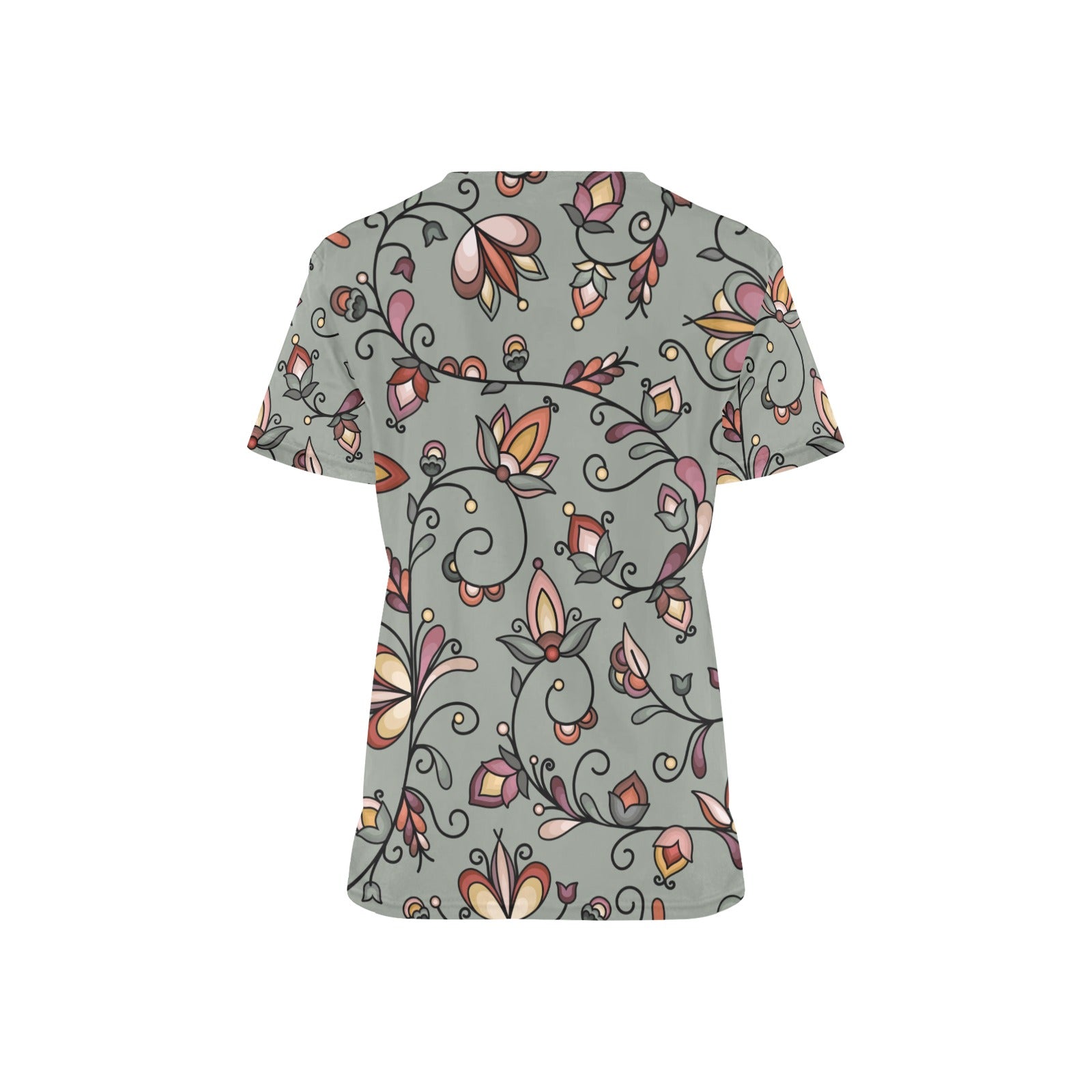 Burnt Sky Petals Green Scrub Top