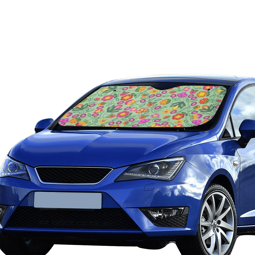 Boreal Bounty Green Car Sun Shade 55"x30"