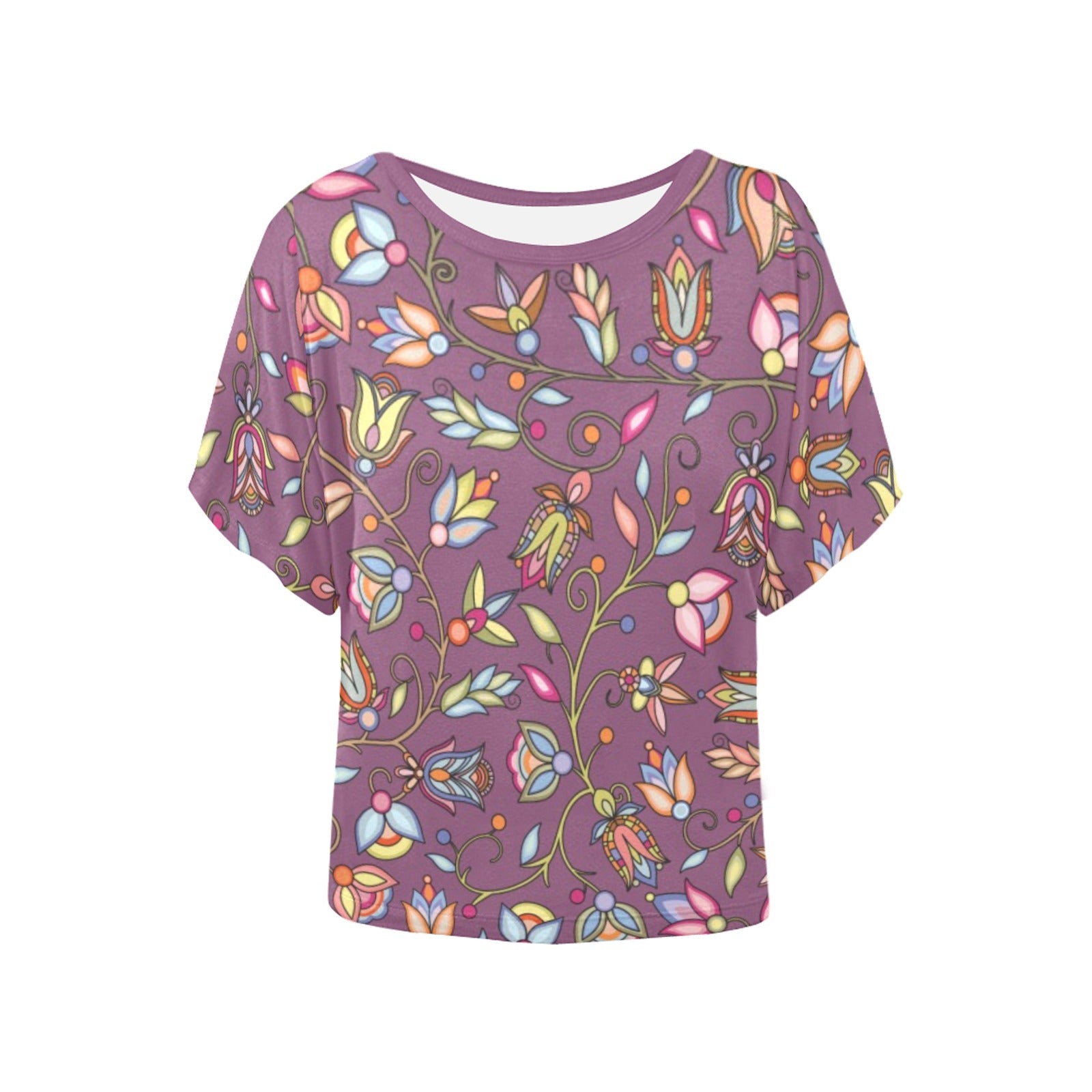 Buffalo Bloom Blush Women's Batwing-Sleeved Blouse T shirt