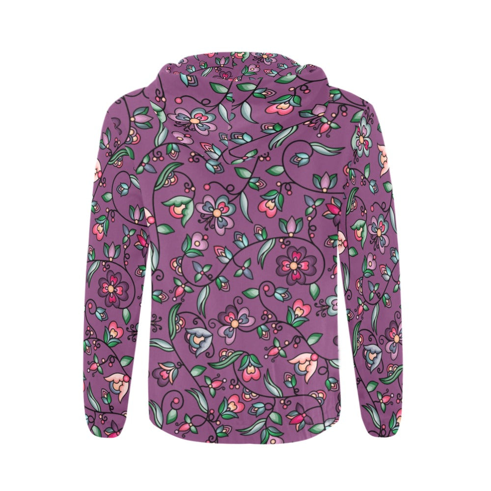 Amber Evening Garland Purple Men's Zipper Hoodie