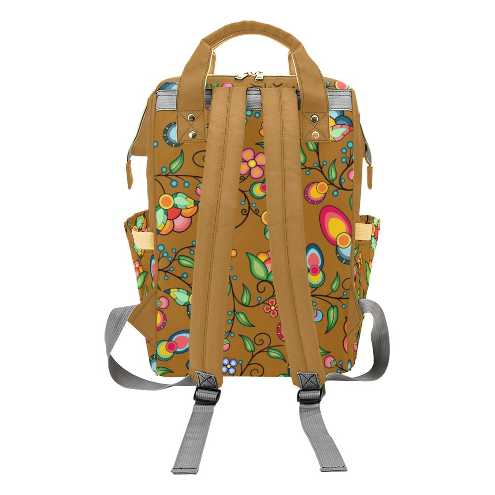 Floral Bounty Fall Leaves Multi-Function Diaper Backpack/Diaper Bag