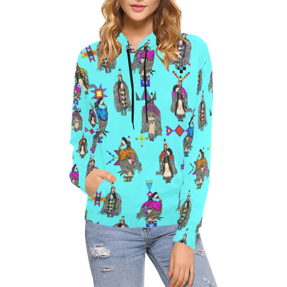 Women's Tradish Dancers Turquoise Hoodie for Women (USA Size)