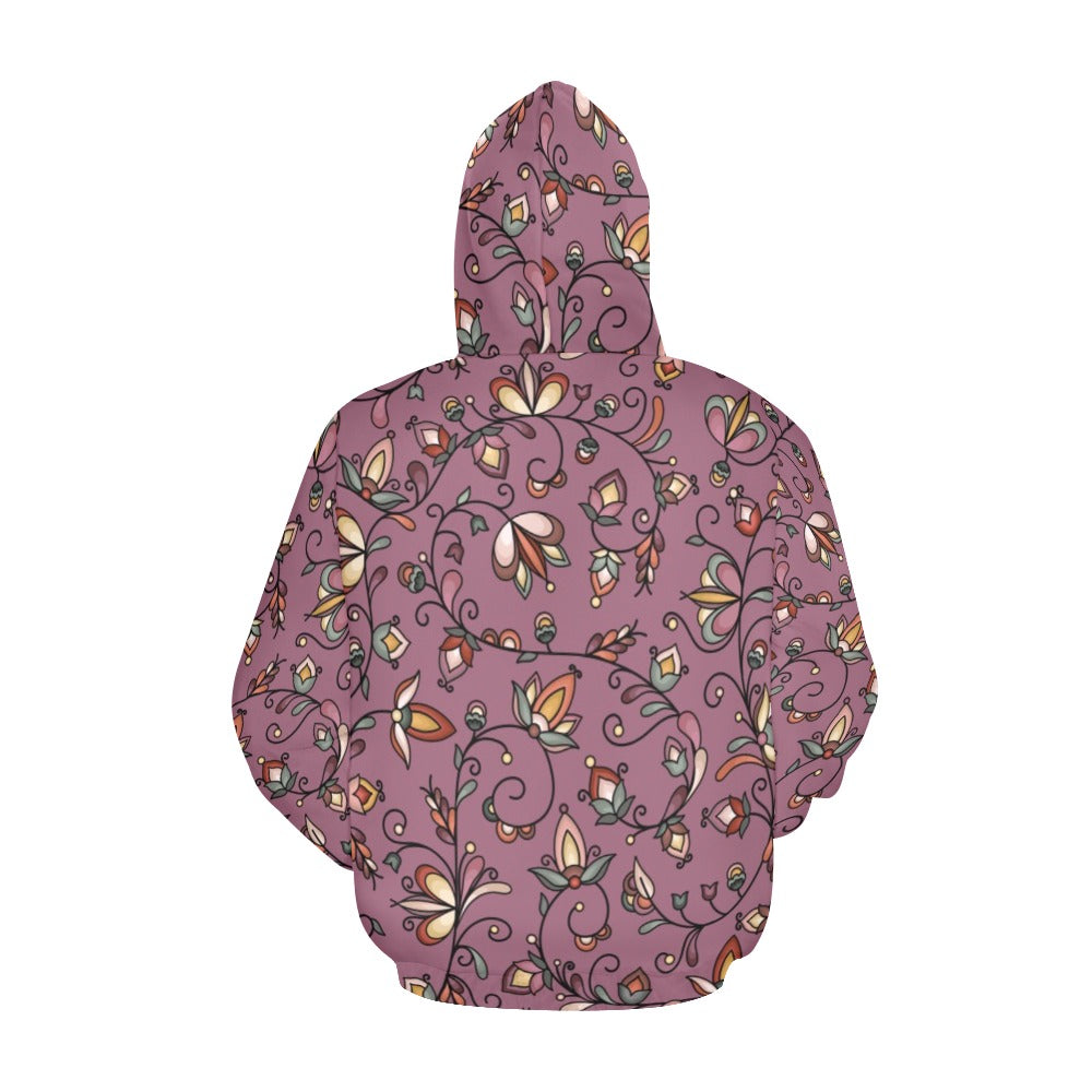 Burnt Sky Petals Magenta Hoodie for Men (USA Size)