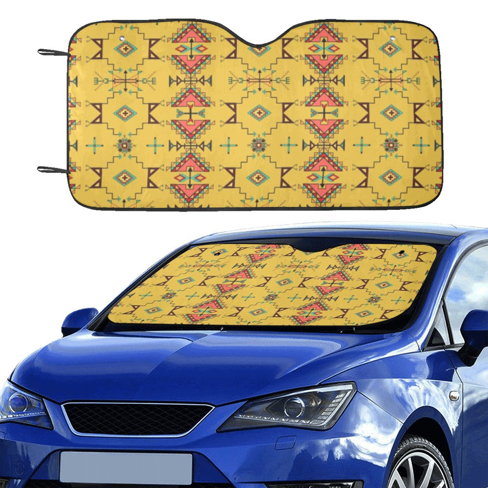 Thunder Flight Yellow Car Sun Shade 55"x30"