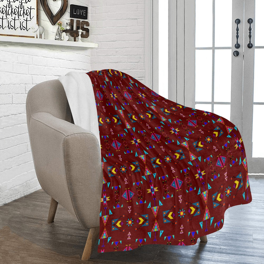 Enemy Territory Dark Maroon Ultra-Soft Micro Fleece Blanket 50"x60"