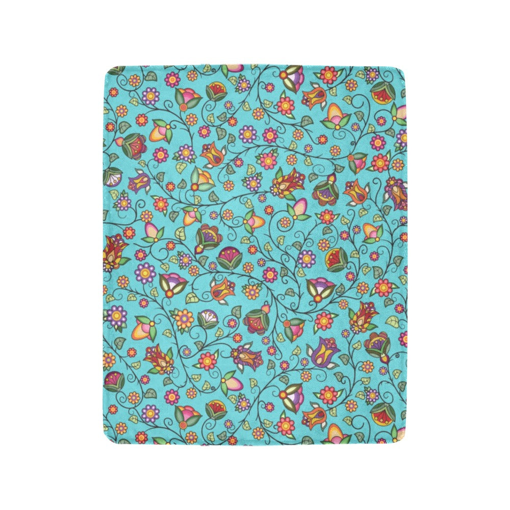 Heartbeat Petals Turquoise Ultra-Soft Micro Fleece Blanket 40"x50"